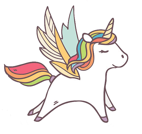pegasus unicorn with rainbow mane and tail
